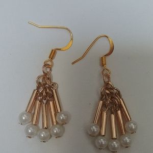 Gold with little pearls earrings